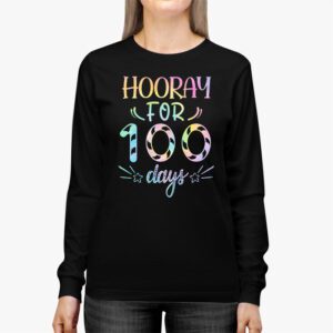 Happy 100th Day Of School Hooray For 100 Days Teachers Kids Longsleeve Tee 2 1