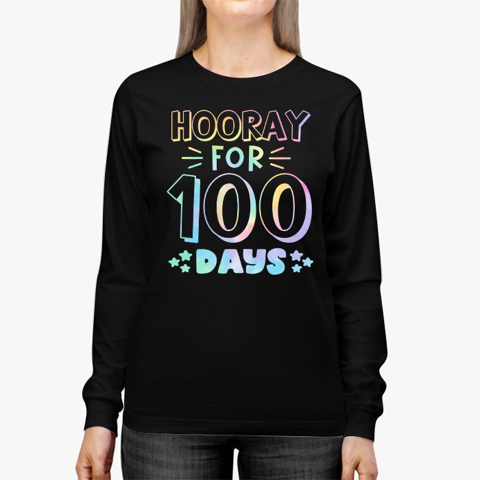 Happy-100th-Day-Of-School-Hooray-For-100-Days-Teachers-Kids-Longsleeve-Tee-2 Happy 100th Day Of School Hooray For 100 Days Teachers Kids Longsleeve Tee 2