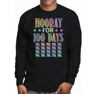 Happy 100th Day Of School Hooray For 100 Days Teachers Kids Longsleeve Tee 3 4