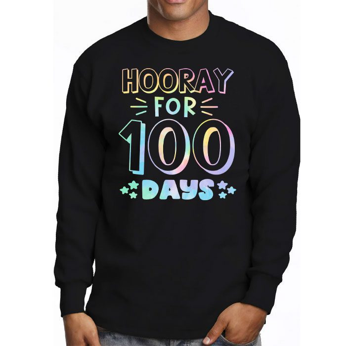 Happy-100th-Day-Of-School-Hooray-For-100-Days-Teachers-Kids-Longsleeve-Tee-3 Happy 100th Day Of School Hooray For 100 Days Teachers Kids Longsleeve Tee 3
