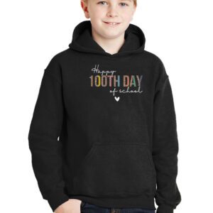 Happy 100th Day Of School Leopard print teacher student Hoodie 2 2