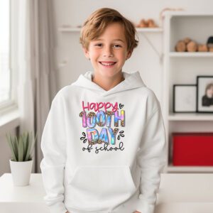 Happy 100th Day Of School Leopard print teacher student Hoodie 3 4