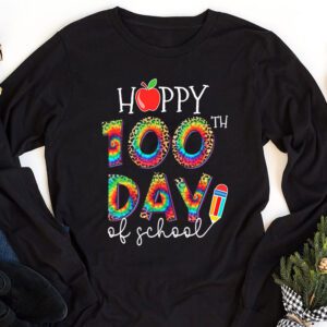 Happy 100th Day Of School Leopard print teacher student Longsleeve Tee 1