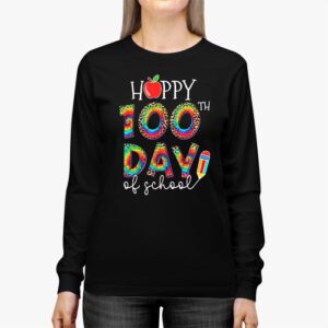 Happy 100th Day Of School Leopard print teacher student Longsleeve Tee 2