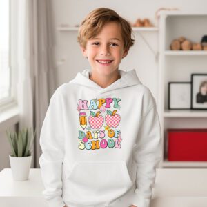 Happy 100th Day Of School Teacher Kids Retro Groovy 100 Days Hoodie 1 1