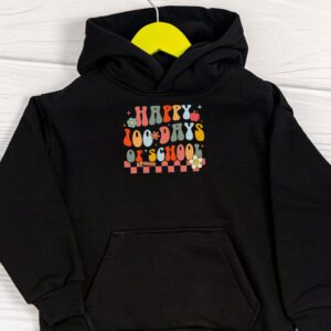 Happy 100th Day Of School Teacher Kids Retro Groovy 100 Days Hoodie 1 3