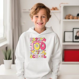 Happy 100th Day Of School Teacher Kids Retro Groovy 100 Days Hoodie 1