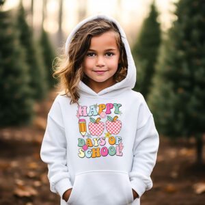 Happy 100th Day Of School Teacher Kids Retro Groovy 100 Days Hoodie 2 1