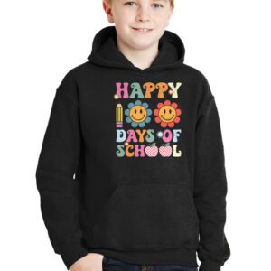 Happy 100th Day Of School Teacher Kids Retro Groovy 100 Days Hoodie 2 2