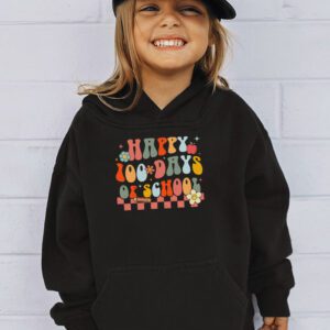 Happy 100th Day Of School Teacher Kids Retro Groovy 100 Days Hoodie 3 3