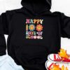 Happy 100th Day Of School Teacher Kids Retro Groovy 100 Days Hoodie