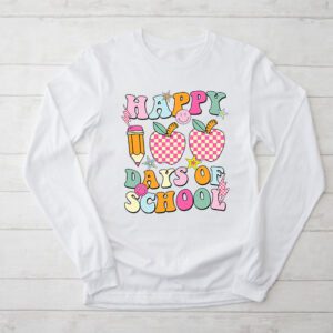 Happy 100th Day Of School Teacher Kids Retro Groovy 100 Days Longsleeve Tee 2 1