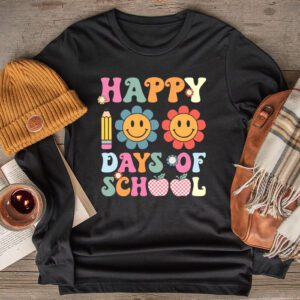 Happy 100th Day Of School Teacher Kids Retro Groovy 100 Days Longsleeve Tee 2 2