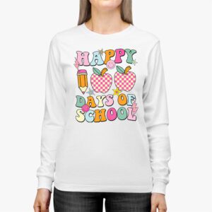 Happy 100th Day Of School Teacher Kids Retro Groovy 100 Days Longsleeve Tee 3 1