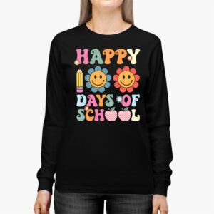 Happy 100th Day Of School Teacher Kids Retro Groovy 100 Days Longsleeve Tee 3 2