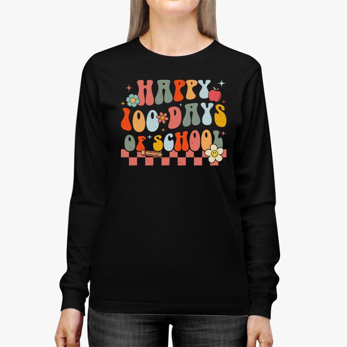 Happy-100th-Day-Of-School-Teacher-Kids-Retro-Groovy-100-Days-Longsleeve-Tee-3 Happy 100th Day Of School Teacher Kids Retro Groovy 100 Days Longsleeve Tee 3 3