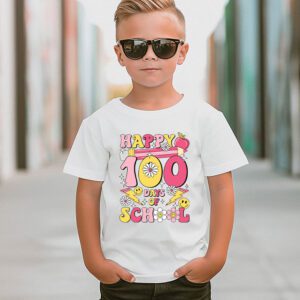 Happy 100th Day Of School Teacher Kids Retro Groovy 100 Days T Shirt 2