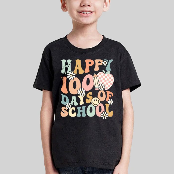 Happy-100th-Day-Of-School-Teacher-Kids-Retro-Groovy-100-Days-T-Shirt-2 Happy 100th Day Of School Teacher Kids Retro Groovy 100 Days T Shirt 2 4