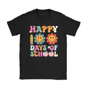 Happy 100th Day Of School Teacher Kids Retro Groovy 100 Days T-Shirt