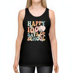 Happy 100th Day Of School Teacher Kids Retro Groovy 100 Days Tank Top 2 Happy 100th Day Of School Teacher Kids Retro Groovy 100 Days Tank Top 2 4