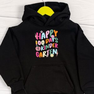 Happy 100th Day of Kindergarten Groovy 100th Day of School Hoodie 1 1