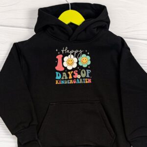 Happy 100th Day of Kindergarten Groovy 100th Day of School Hoodie 1 3