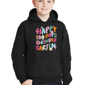 Happy 100th Day of Kindergarten Groovy 100th Day of School Hoodie 2 1