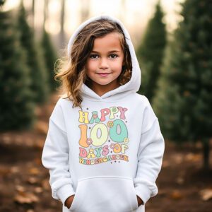 Happy 100th Day of Kindergarten Groovy 100th Day of School Hoodie 2 4