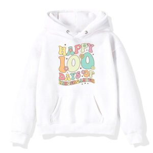 Happy 100th Day of Kindergarten Groovy 100th Day of School Hoodie 3 4