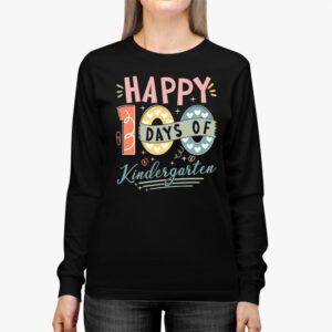 Happy 100th Day of Kindergarten Groovy 100th Day of School Longsleeve Tee 2 2