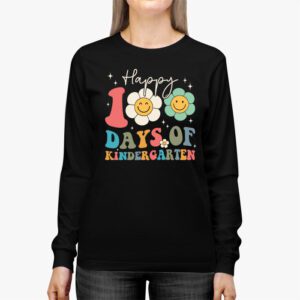 Happy 100th Day of Kindergarten Groovy 100th Day of School Longsleeve Tee 2 3