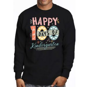 Happy 100th Day of Kindergarten Groovy 100th Day of School Longsleeve Tee 3 2