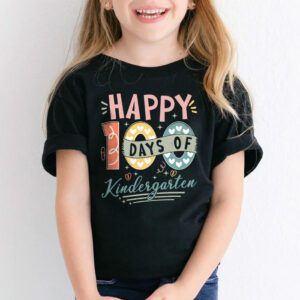 Happy 100th Day of Kindergarten Groovy 100th Day of School T Shirt 1 2