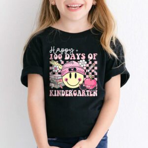 Happy 100th Day of Kindergarten Groovy 100th Day of School T Shirt 1