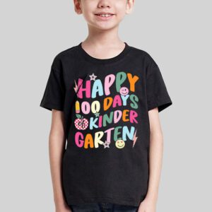 Happy 100th Day of Kindergarten Groovy 100th Day of School T Shirt 2 1