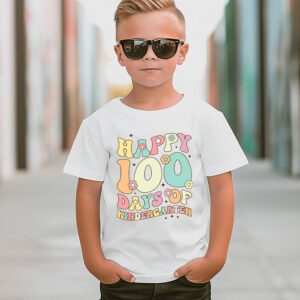 Happy 100th Day of Kindergarten Groovy 100th Day of School T Shirt 2 4