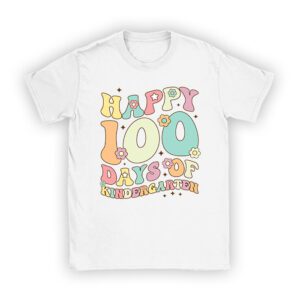 Happy 100th Day of Kindergarten Groovy 100th Day of School T-Shirt