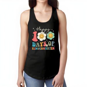 Happy 100th Day of Kindergarten Groovy 100th Day of School Tank Top 1 3