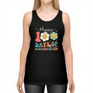 Happy 100th Day of Kindergarten Groovy 100th Day of School Tank Top 2 3