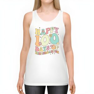 Happy 100th Day of Kindergarten Groovy 100th Day of School Tank Top 2 4