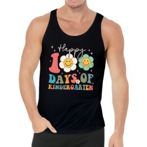 Happy 100th Day of Kindergarten Groovy 100th Day of School Tank Top 3 3