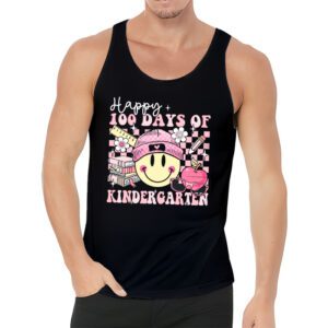 Happy 100th Day of Kindergarten Groovy 100th Day of School Tank Top 3