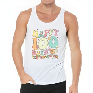 Happy 100th Day of Kindergarten Groovy 100th Day of School Tank Top 3 4