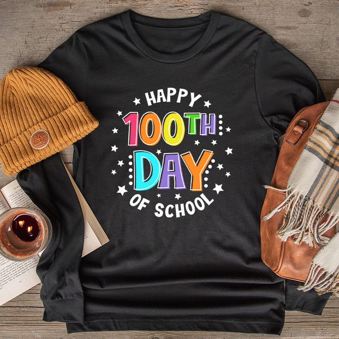 Happy-100th-Day-of-School-Shirt-for-Teacher-or-Child-Longsleeve-Tee Happy 100th Day of School Shirt for Teacher or Child Longsleeve Tee