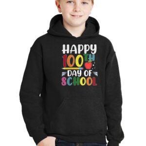 Happy 100th Day of School Teacher Kids 100 Days Kindergarten Hoodie 2 1