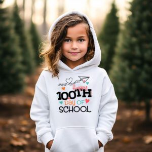 Happy 100th Day of School Teacher Kids 100 Days Kindergarten Hoodie 2 2