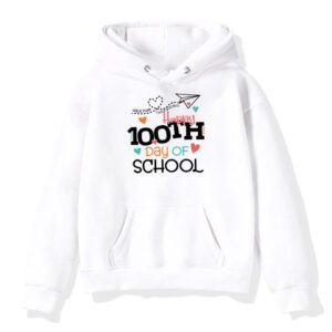 Happy 100th Day of School Teacher Kids 100 Days Kindergarten Hoodie 3 2