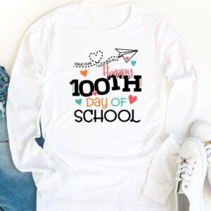 Happy 100th Day of School Teacher Kids 100 Days Kindergarten Longsleeve Tee 1 2