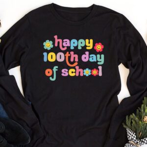 Happy 100th Day of School Teacher Kids 100 Days Kindergarten Longsleeve Tee 1 4