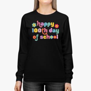 Happy 100th Day of School Teacher Kids 100 Days Kindergarten Longsleeve Tee 2 4